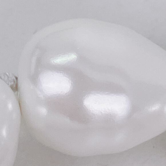 Vintage Baroque Faux Pearl Necklace Gold Tone Clasp 2000s 24.75" Chunky Strand - Picture 11 of 11